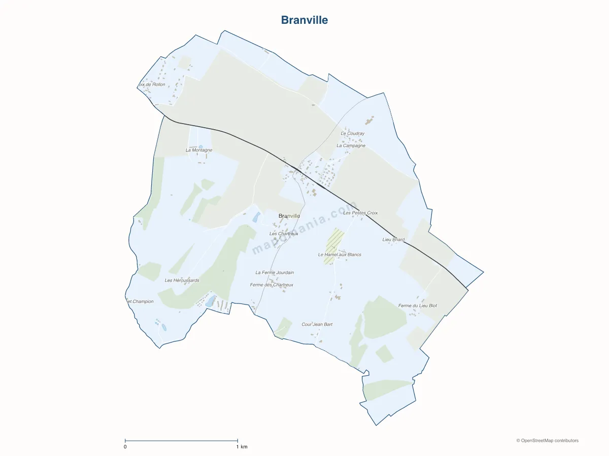 Carte de Branville à personnaliser