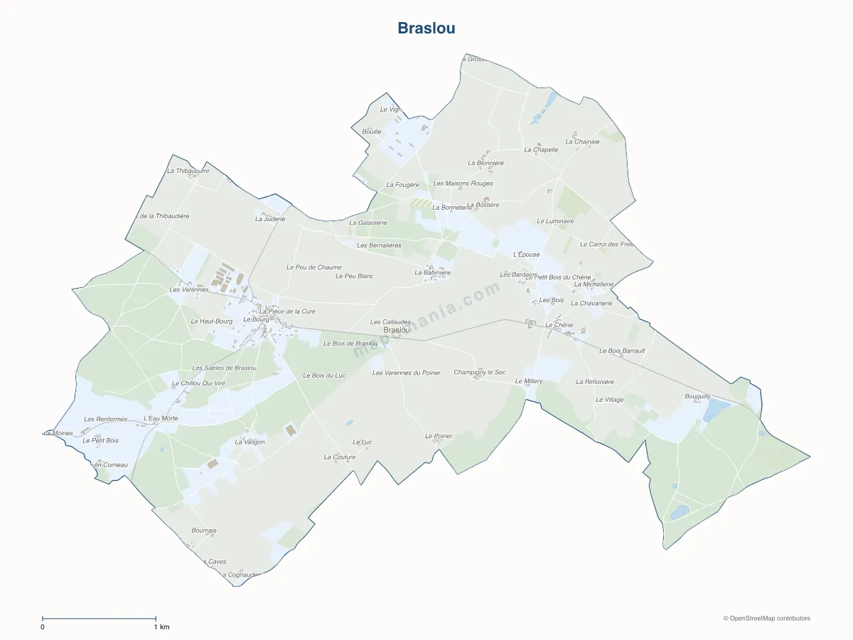 Carte de Braslou à personnaliser