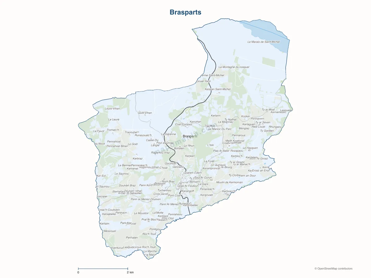 Carte de Brasparts à personnaliser
