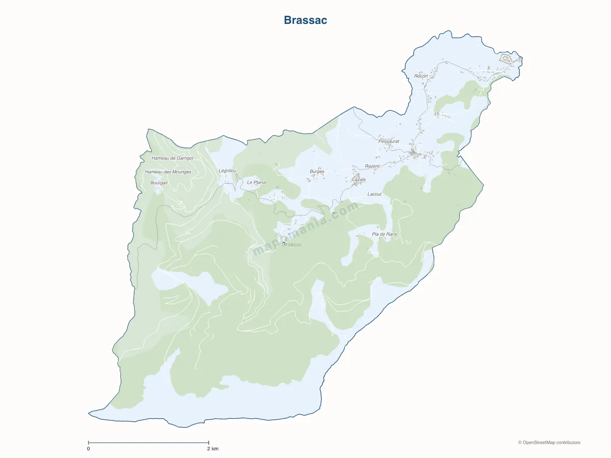 Carte de Brassac à personnaliser