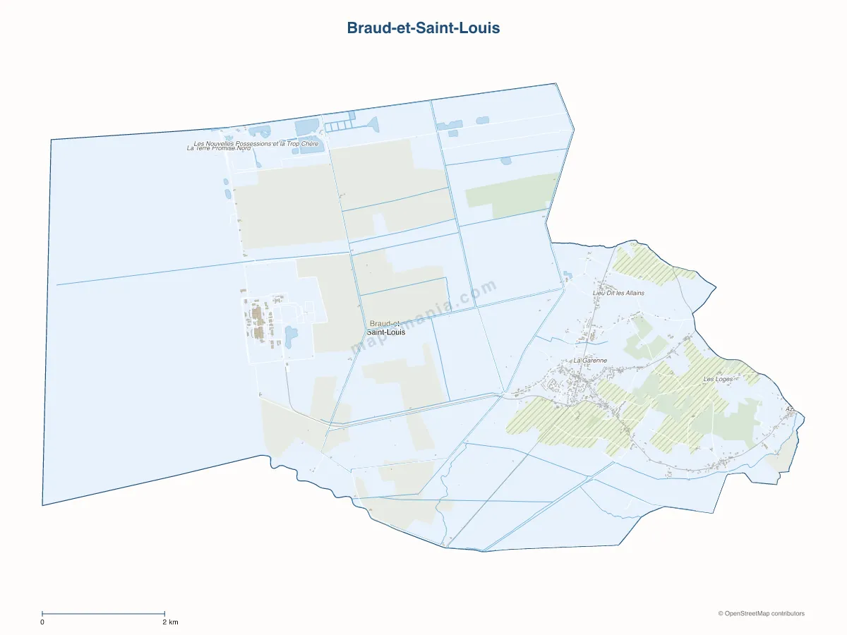 Carte de Braud-et-Saint-Louis à personnaliser