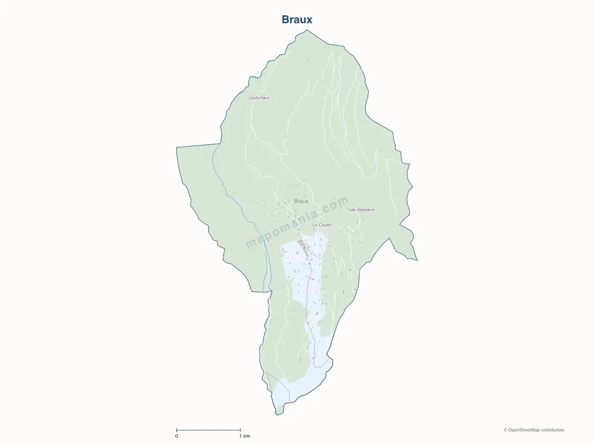 Carte de Braux à personnaliser