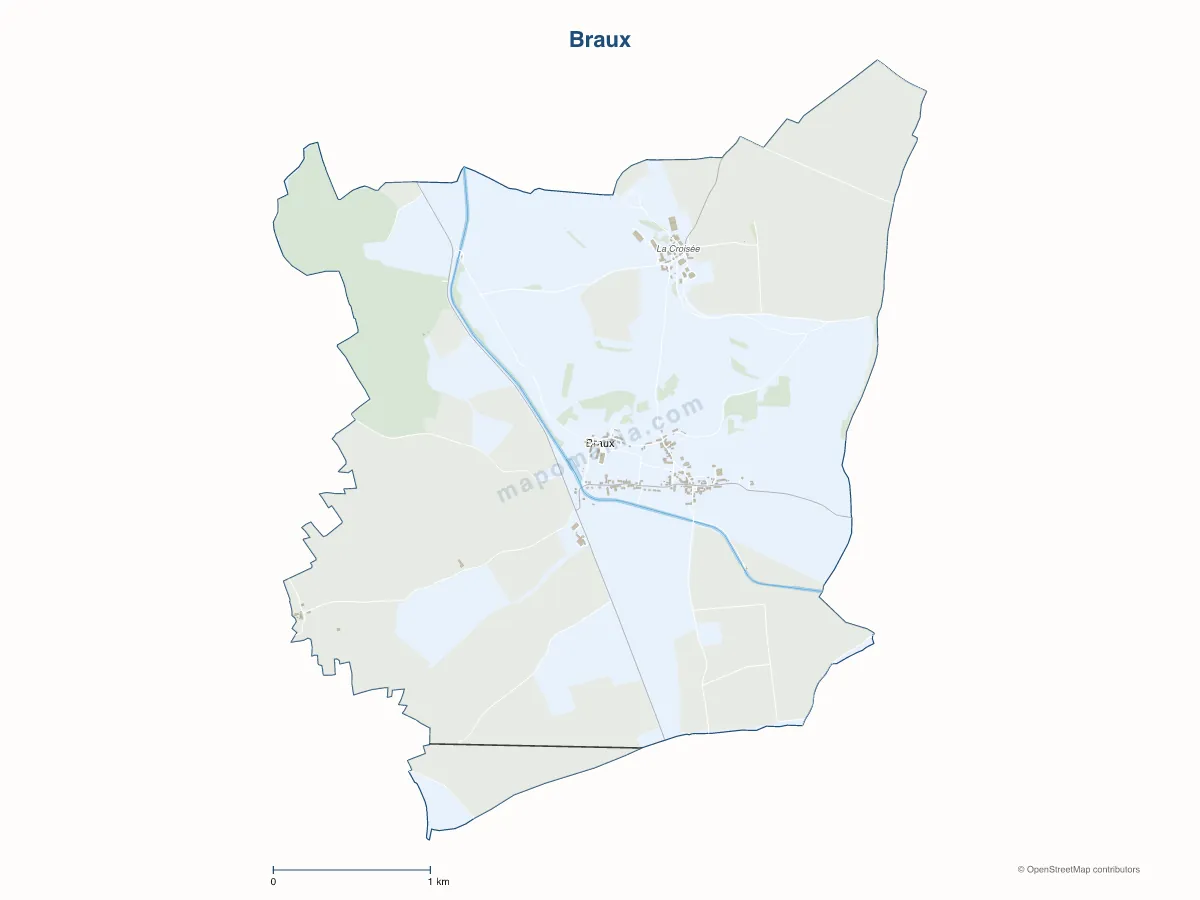 Carte de Braux à personnaliser