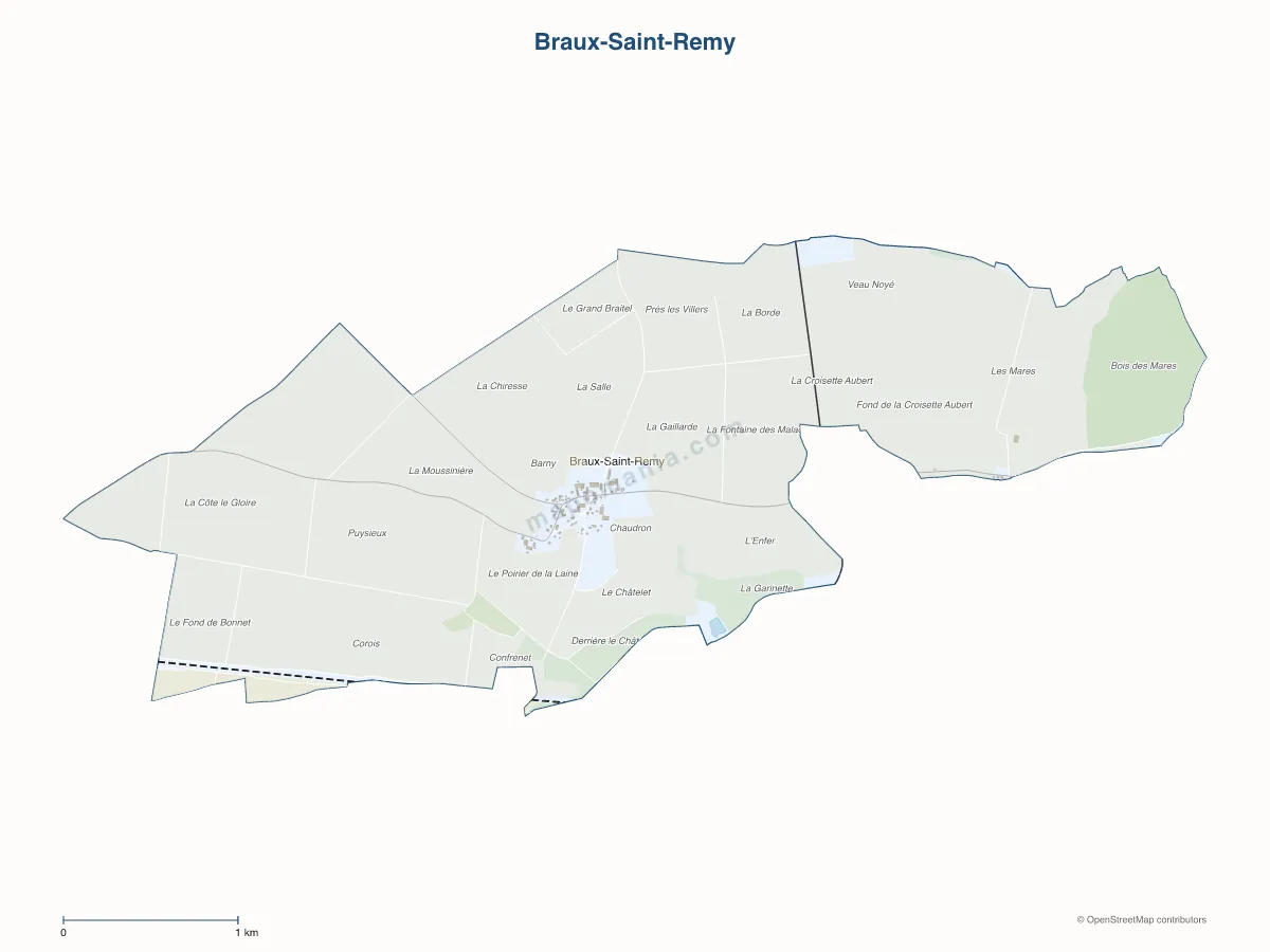 Carte de Braux-Saint-Remy à personnaliser