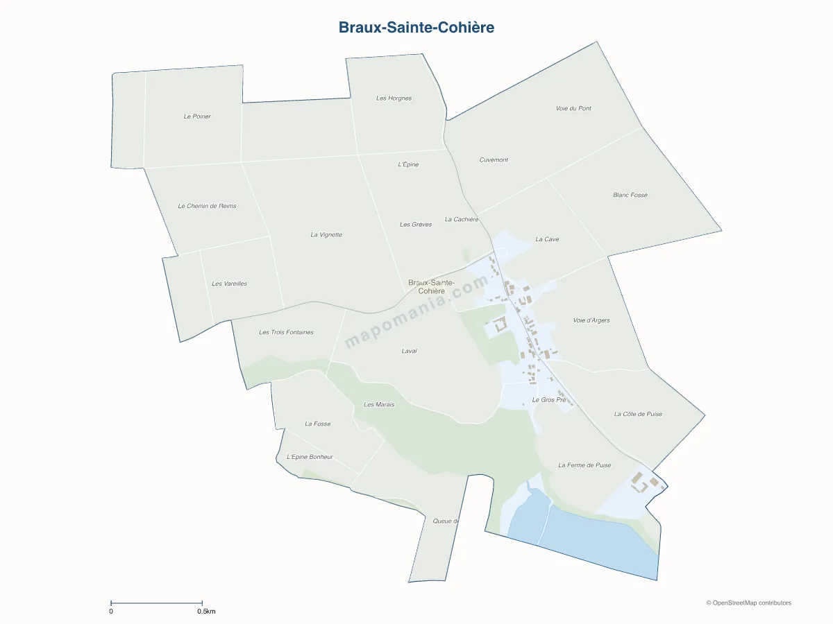 Carte de Braux-Sainte-Cohière à personnaliser