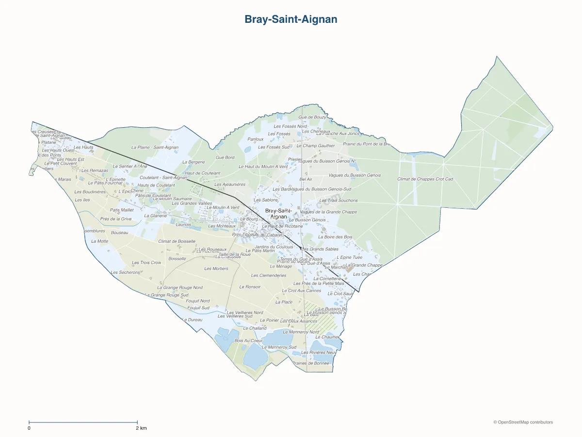 Carte de Bray-Saint-Aignan à personnaliser