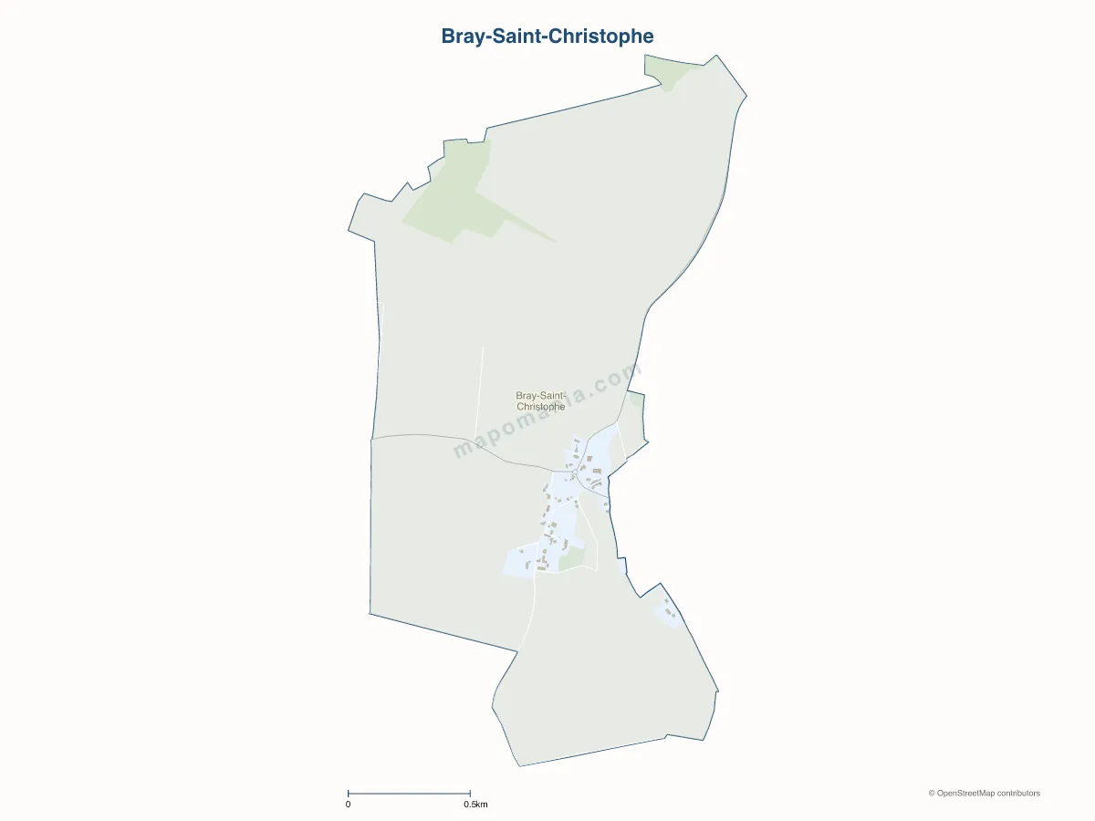 Carte de Bray-Saint-Christophe à personnaliser