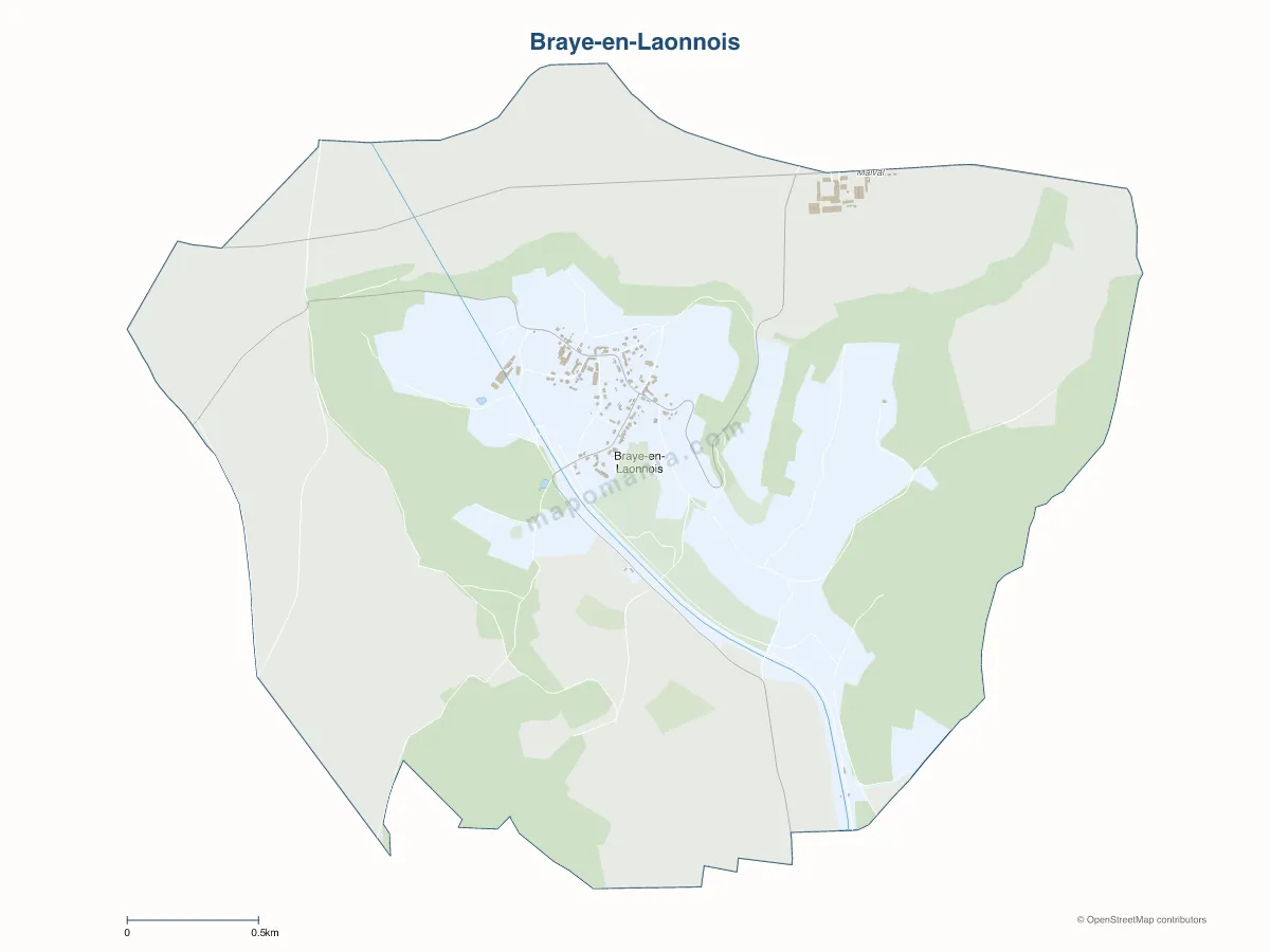 Carte de Braye-en-Laonnois à personnaliser