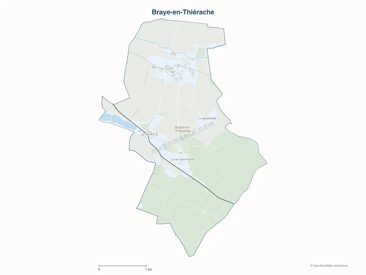 Carte de Braye-en-Thiérache à personnaliser
