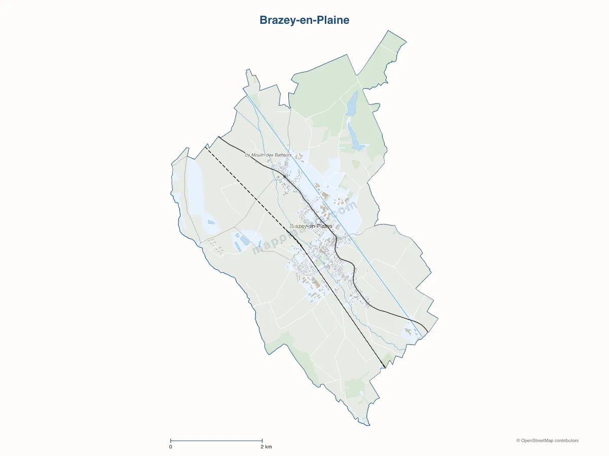 Carte de Brazey-en-Plaine à personnaliser
