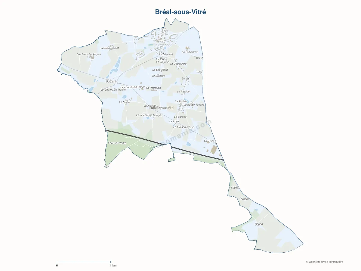 Carte de Bréal-sous-Vitré à personnaliser