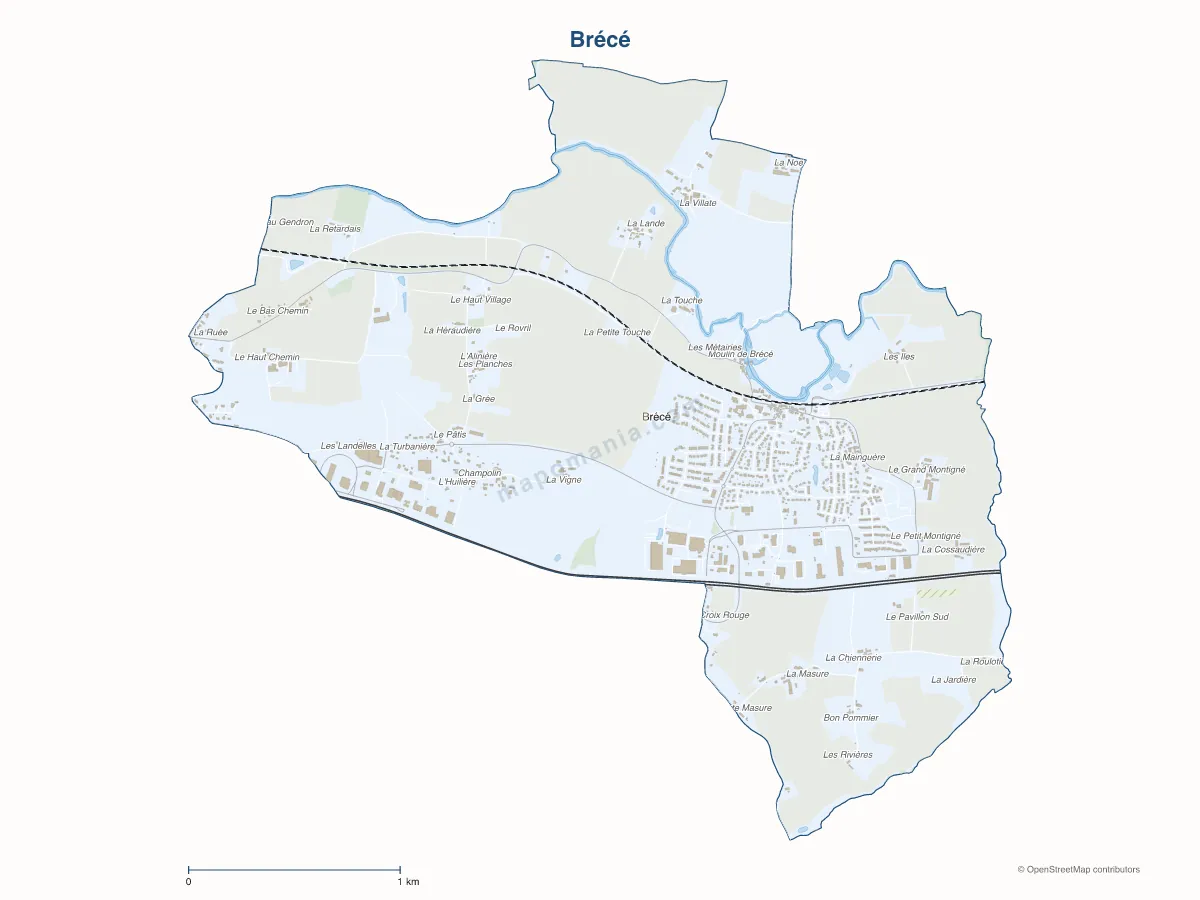 Carte de Brécé à personnaliser