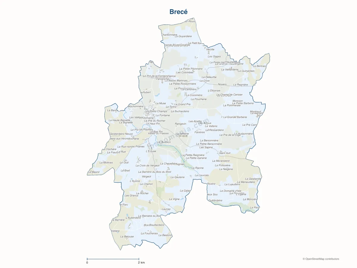 Carte de Brecé à personnaliser