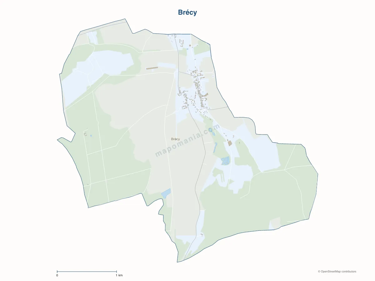 Carte de Brécy à personnaliser