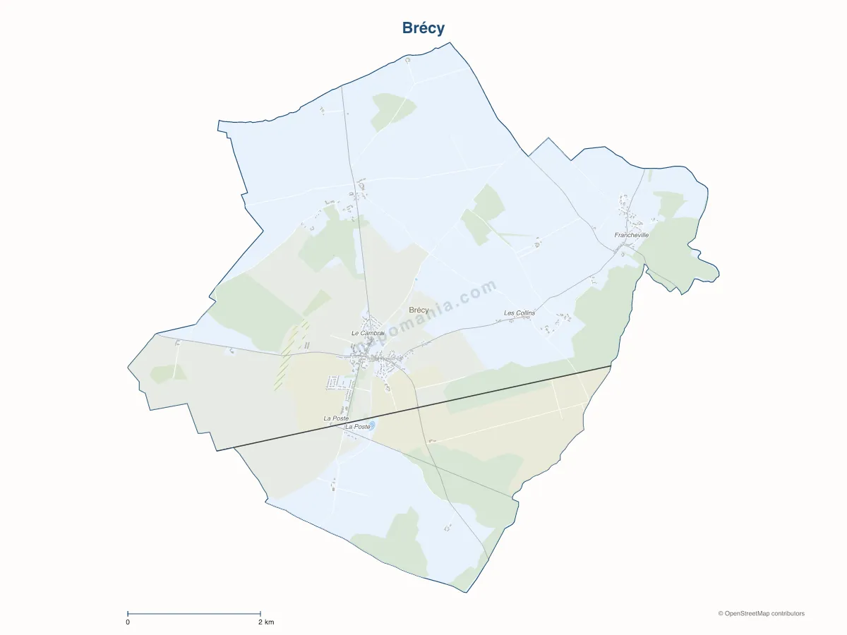 Carte de Brécy à personnaliser