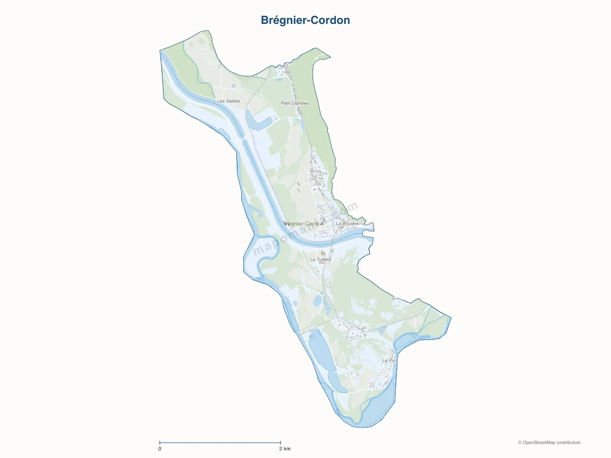 Carte de Brégnier-Cordon à personnaliser