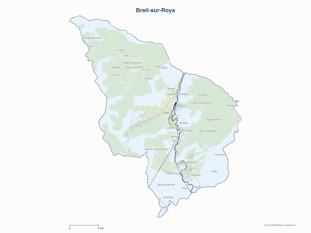 Carte de Breil-sur-Roya à personnaliser