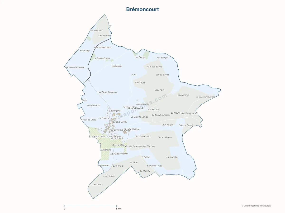 Carte de Brémoncourt à personnaliser