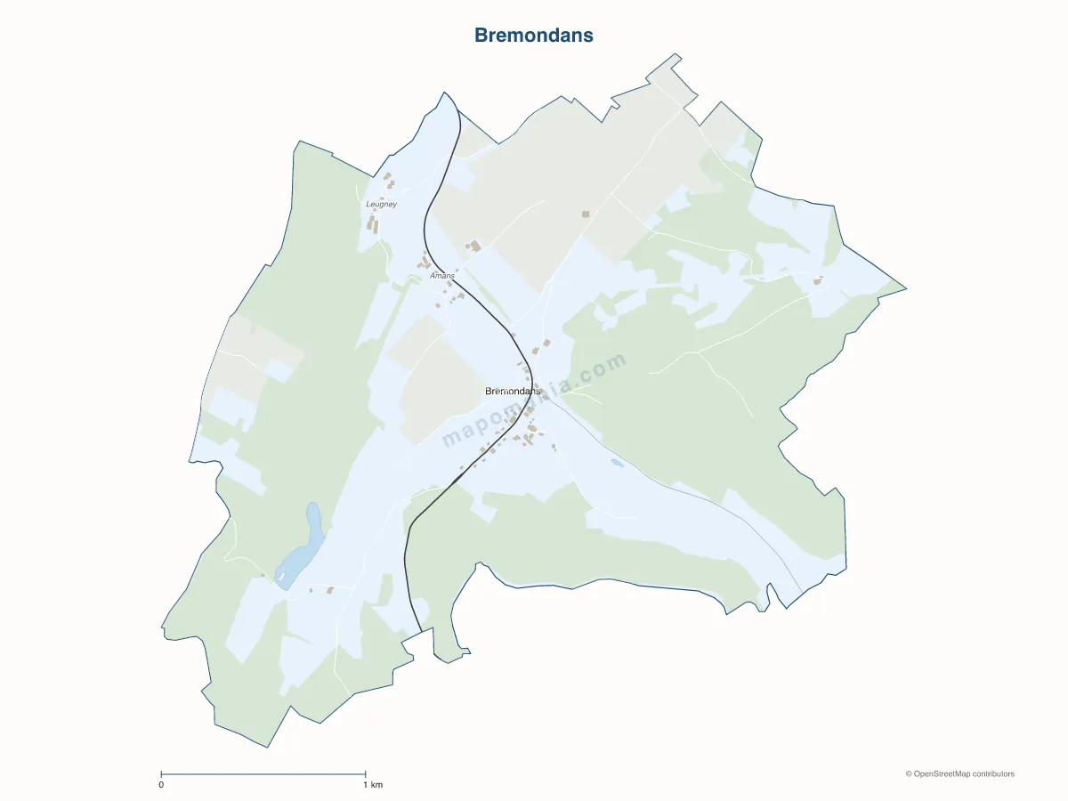 Carte de Bremondans à personnaliser