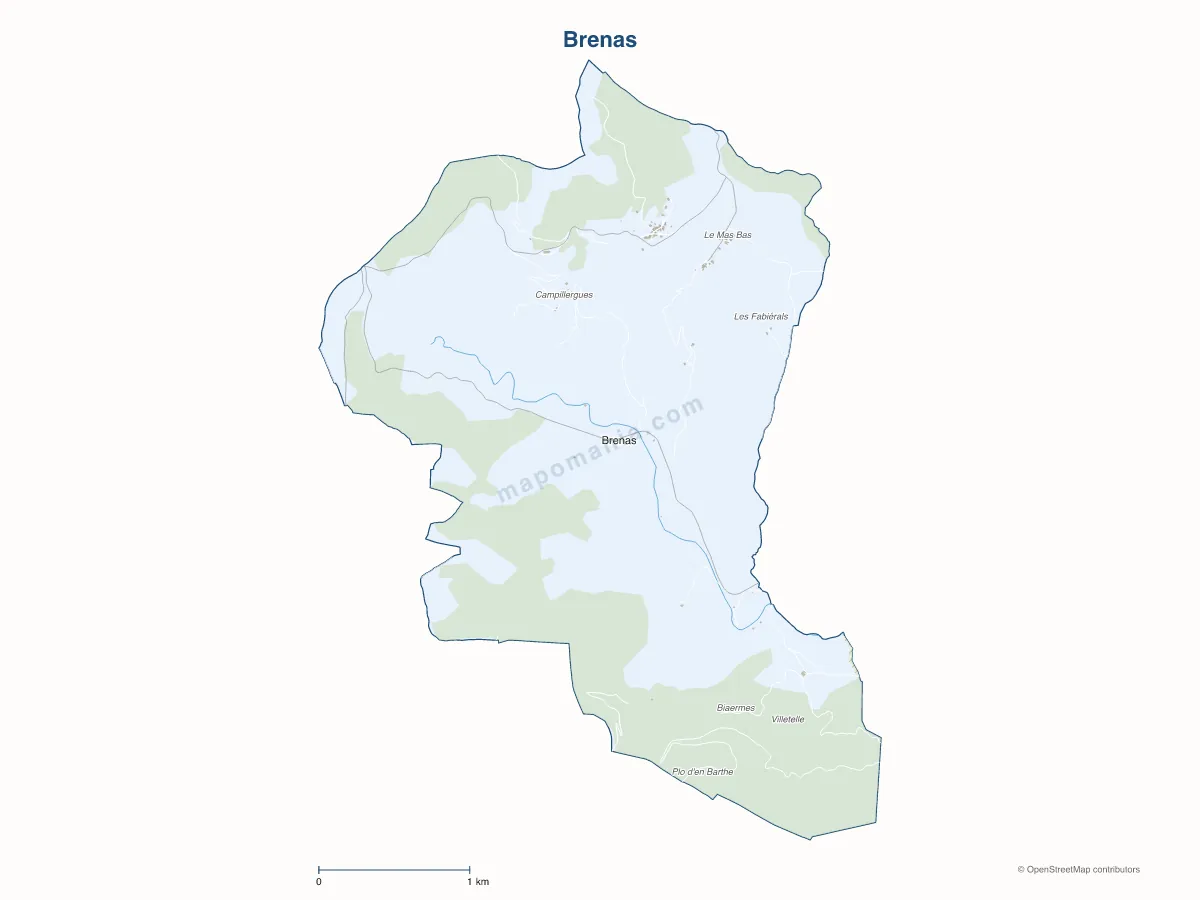 Carte de Brenas à personnaliser