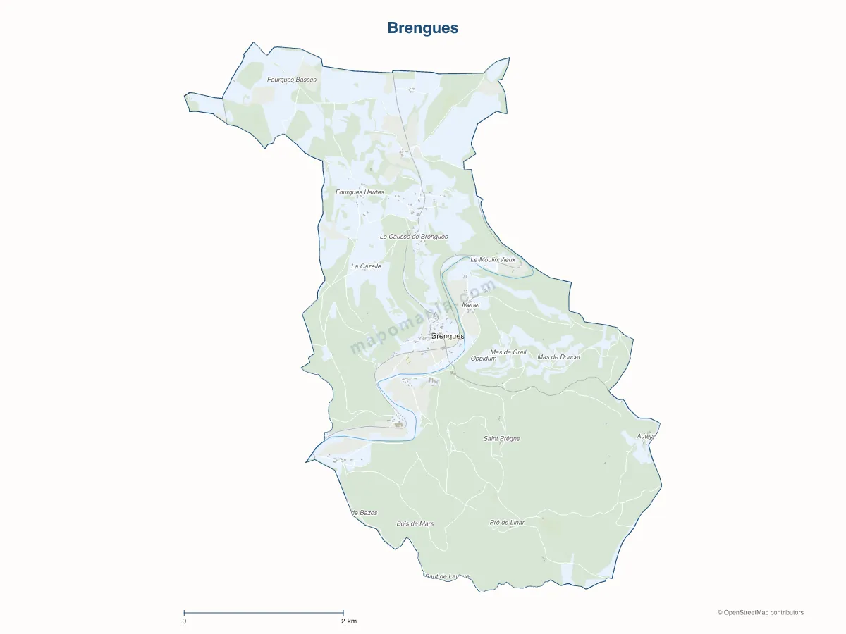 Carte de Brengues à personnaliser
