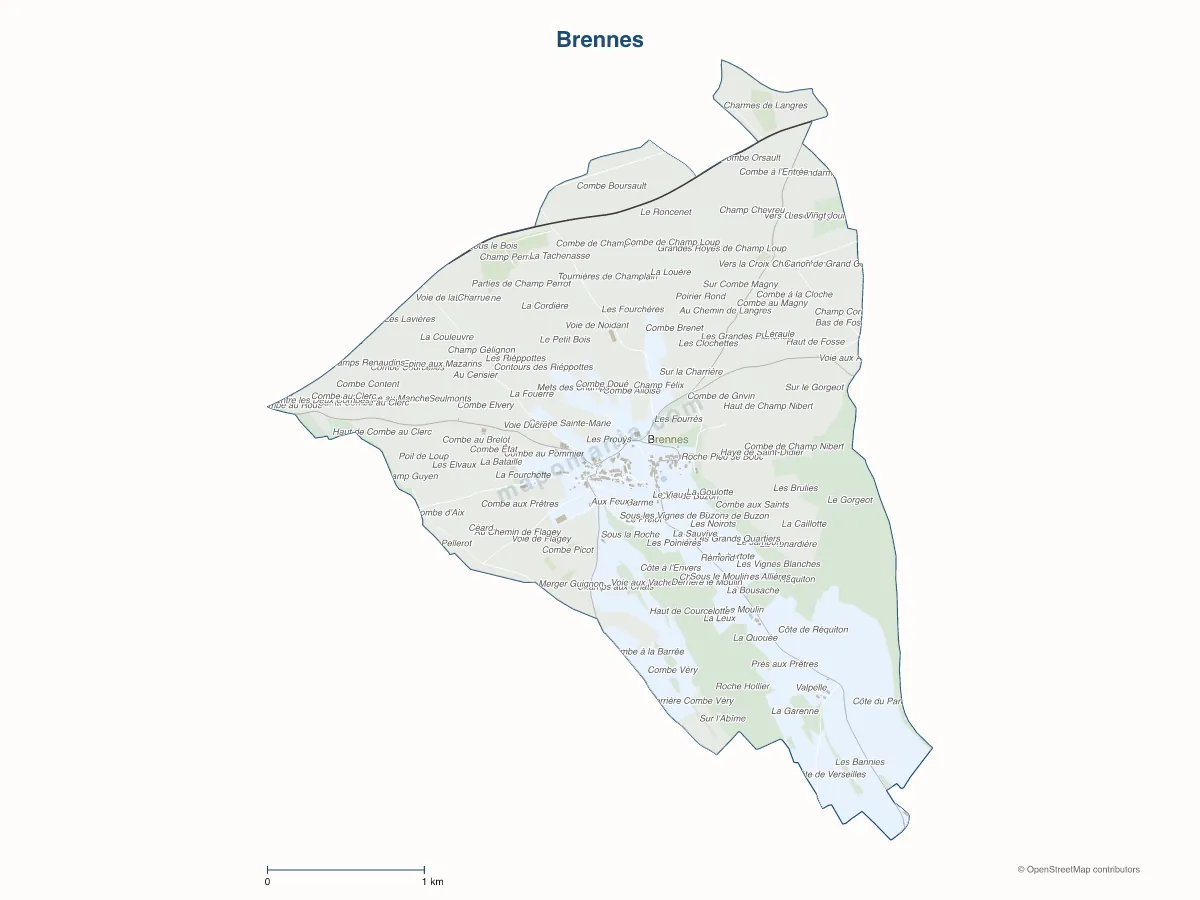 Carte de Brennes à personnaliser