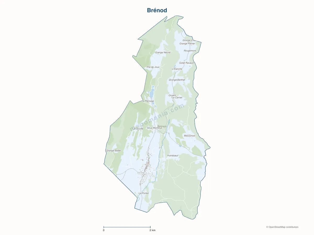 Carte de Brénod à personnaliser