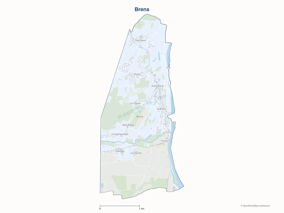 Carte de Brens à personnaliser