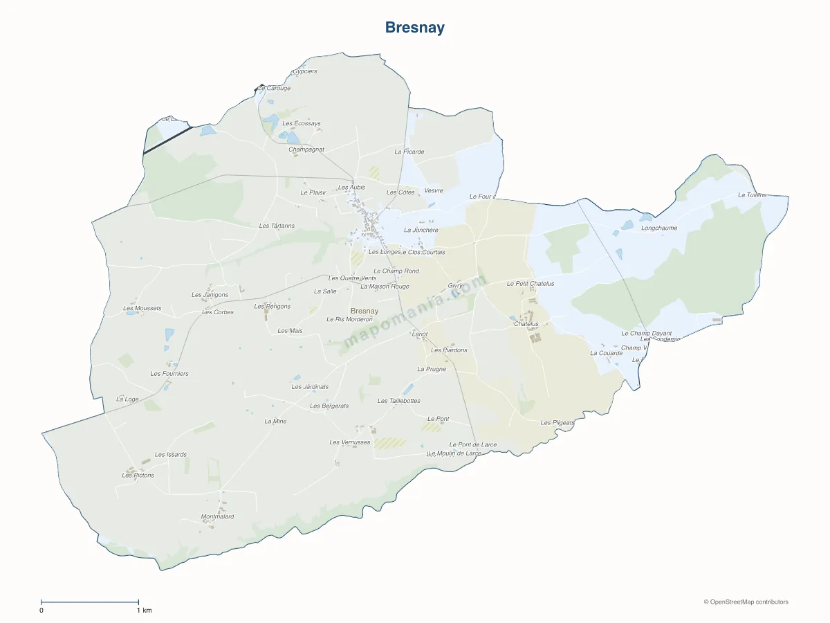 Carte de Bresnay à personnaliser