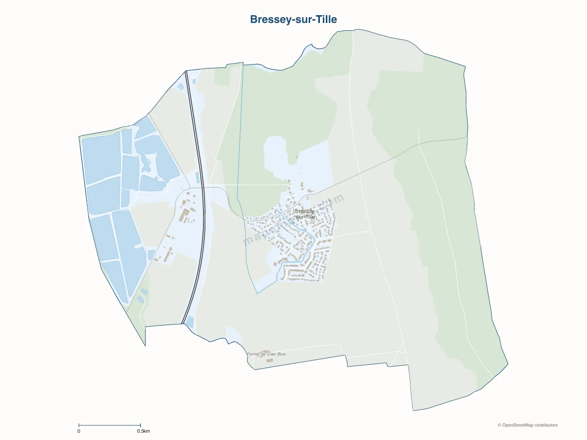 Carte de Bressey-sur-Tille à personnaliser