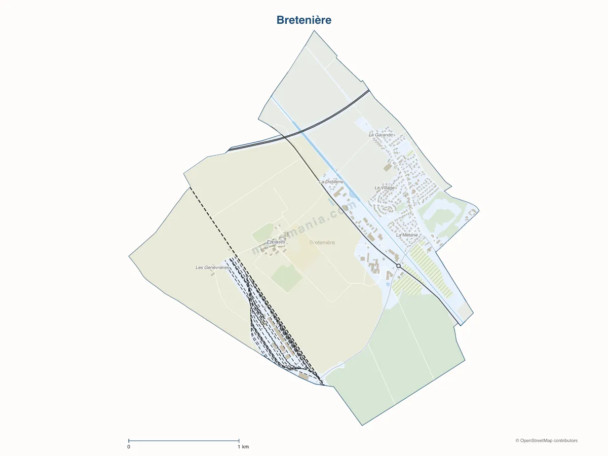 Carte de Bretenière à personnaliser