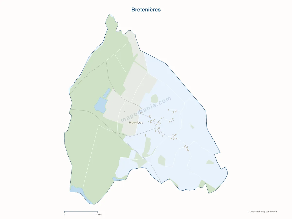 Carte de Bretenières à personnaliser