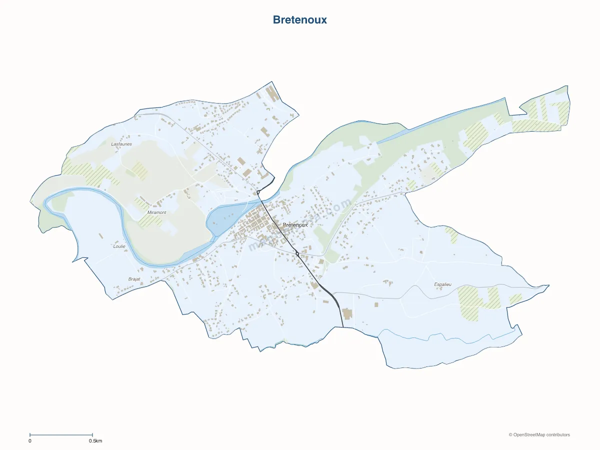 Carte de Bretenoux à personnaliser