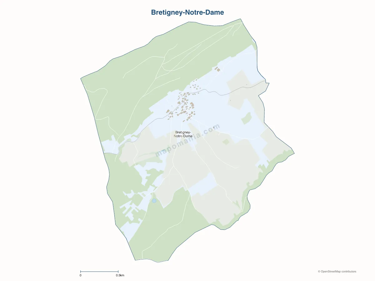 Carte de Bretigney-Notre-Dame à personnaliser