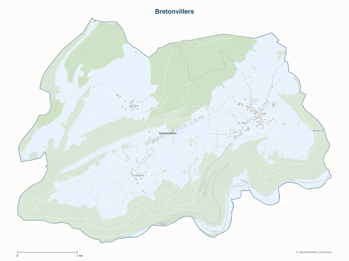 Carte de Bretonvillers à personnaliser