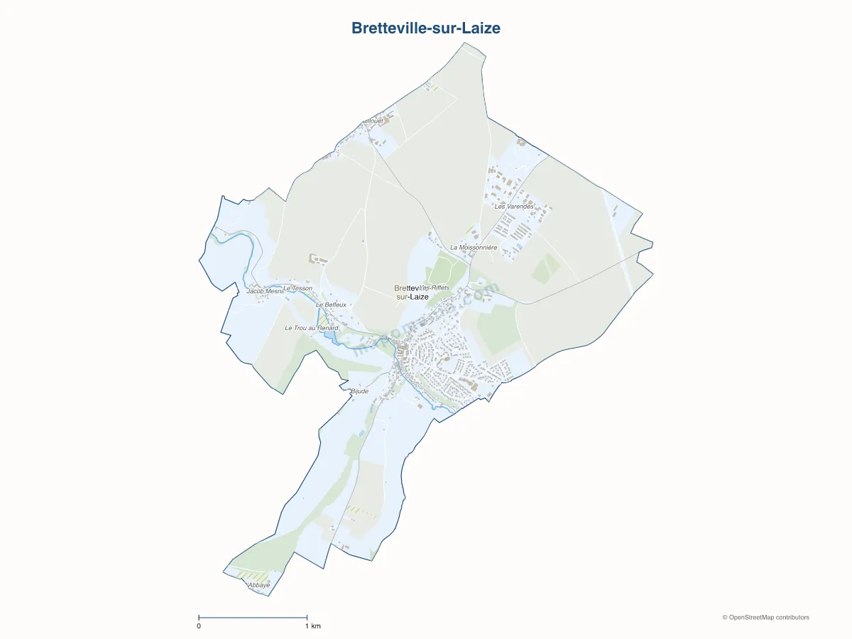 Carte de Bretteville-sur-Laize à personnaliser