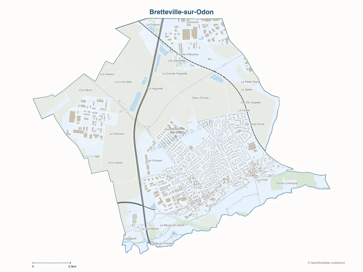 Carte de Bretteville-sur-Odon à personnaliser