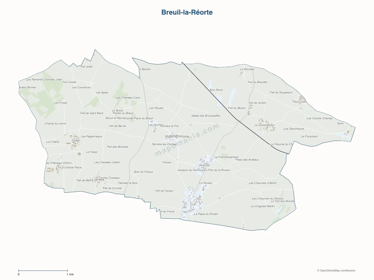 Carte de Breuil-la-Réorte à personnaliser