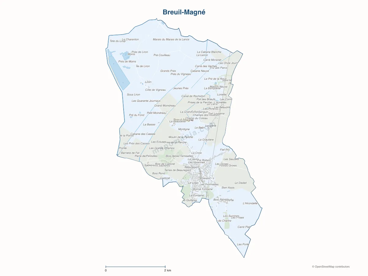 Carte de Breuil-Magné à personnaliser