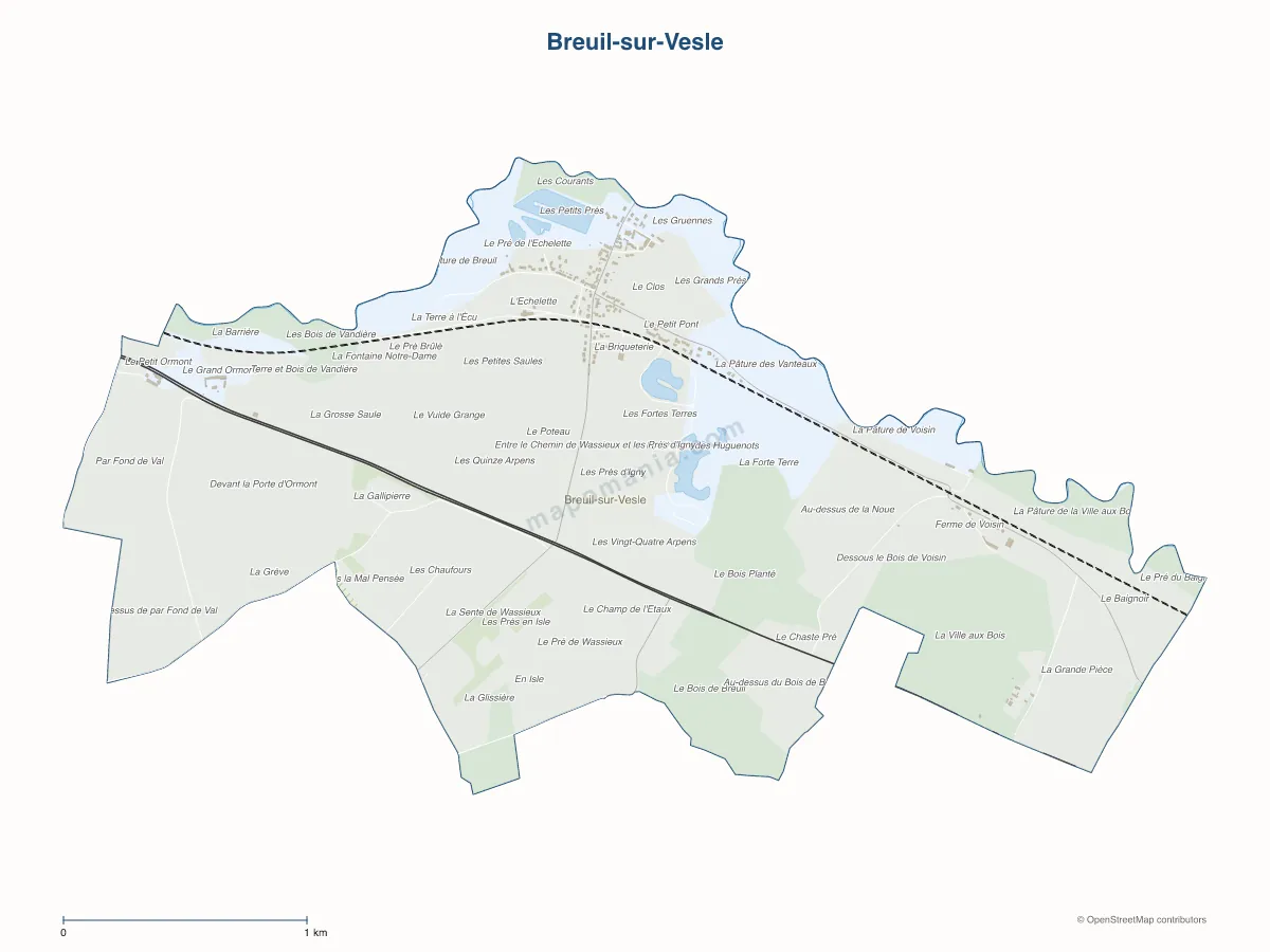 Carte de Breuil-sur-Vesle à personnaliser