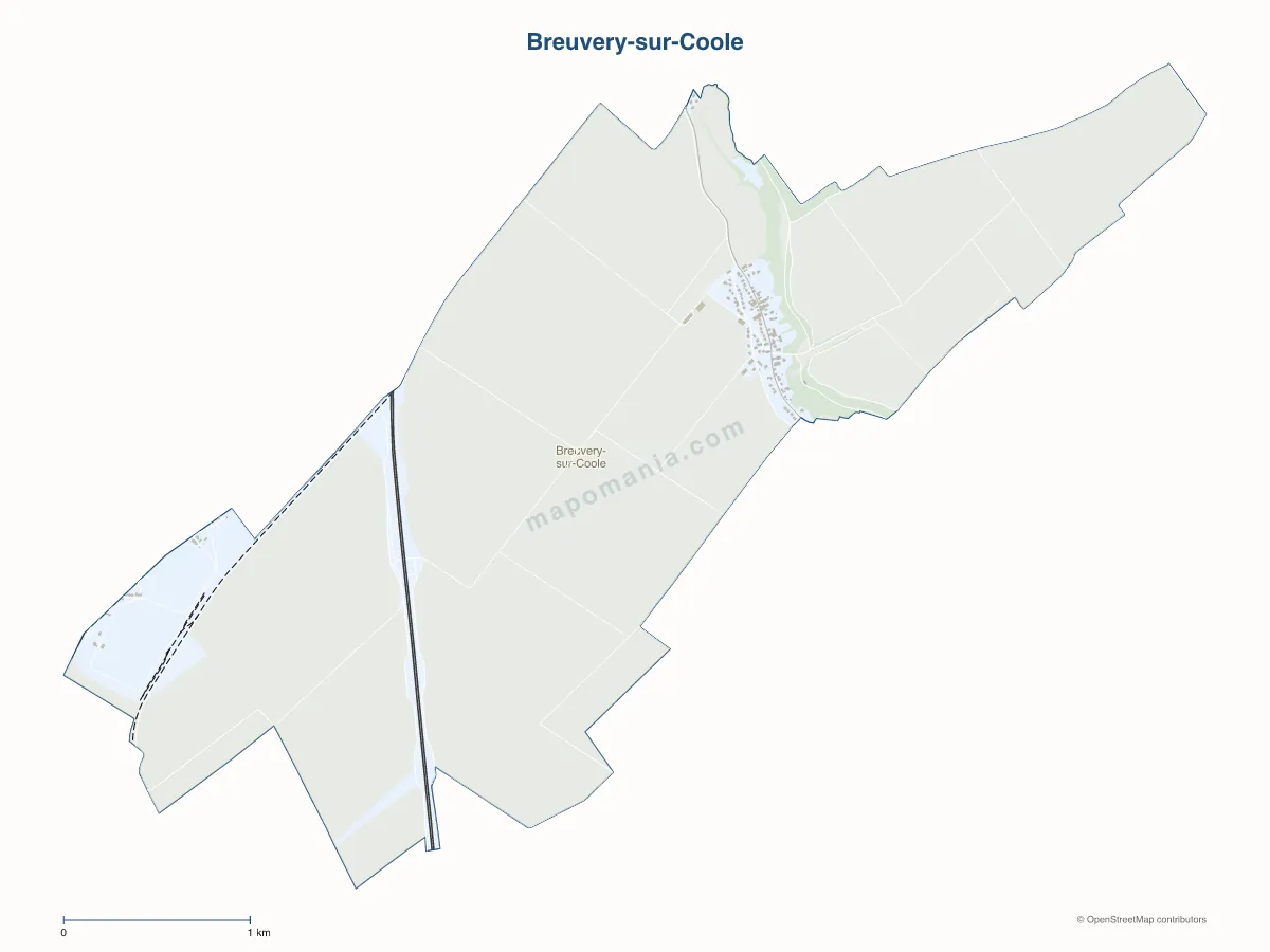 Carte de Breuvery-sur-Coole à personnaliser