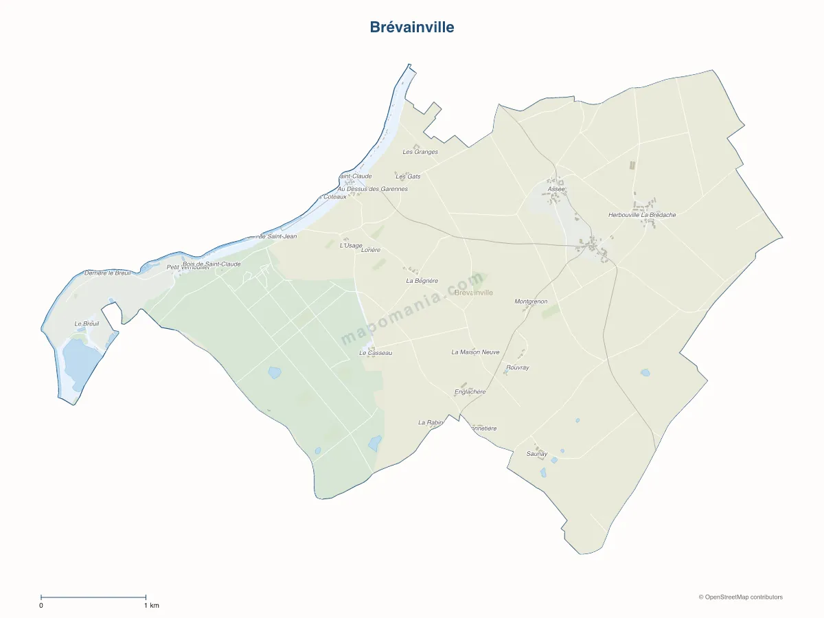 Carte de Brévainville à personnaliser