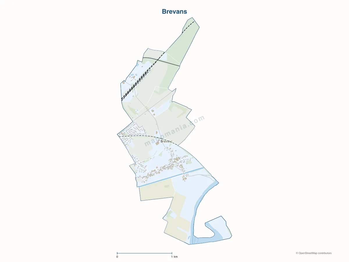 Carte de Brevans à personnaliser