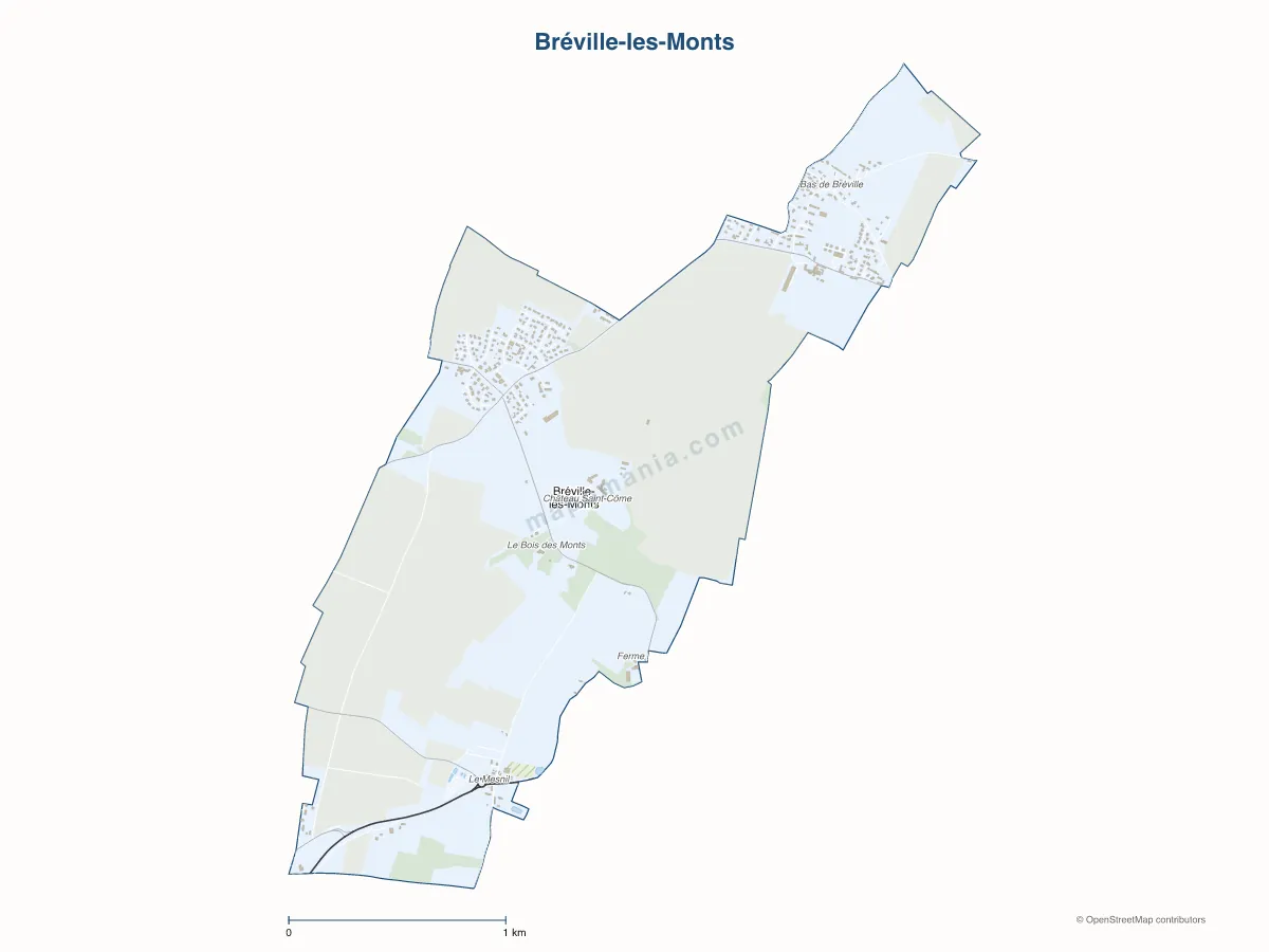 Carte de Bréville-les-Monts à personnaliser