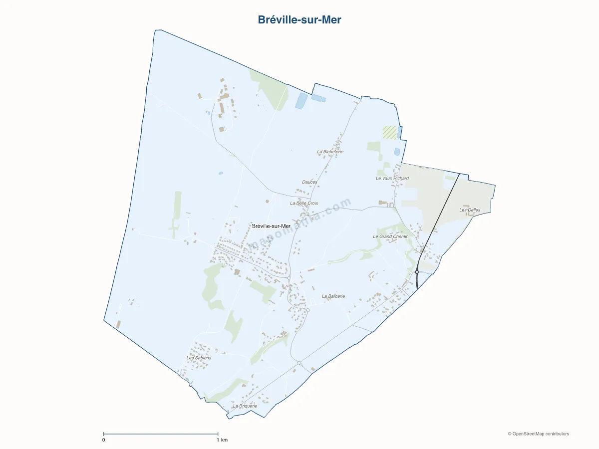 Carte de Bréville-sur-Mer à personnaliser