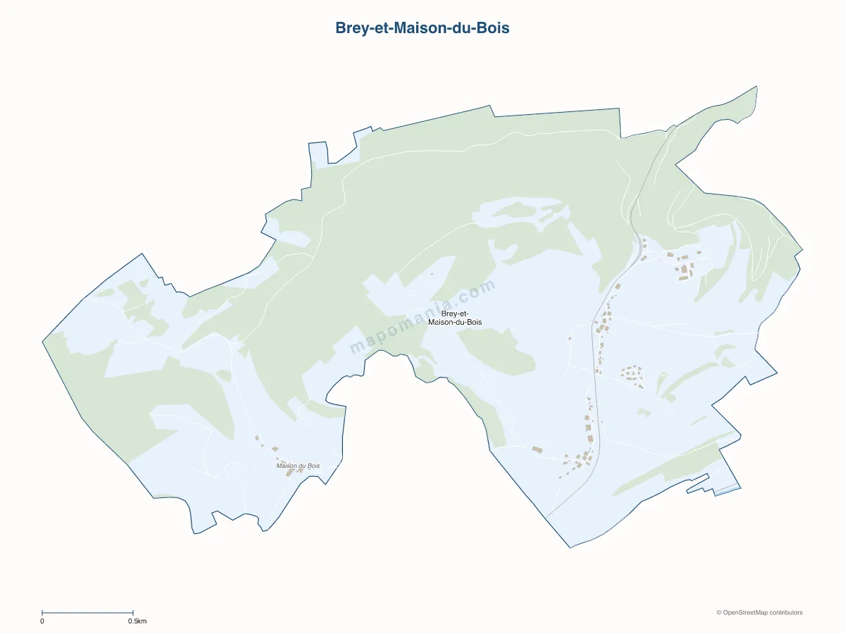 Carte de Brey-et-Maison-du-Bois à personnaliser