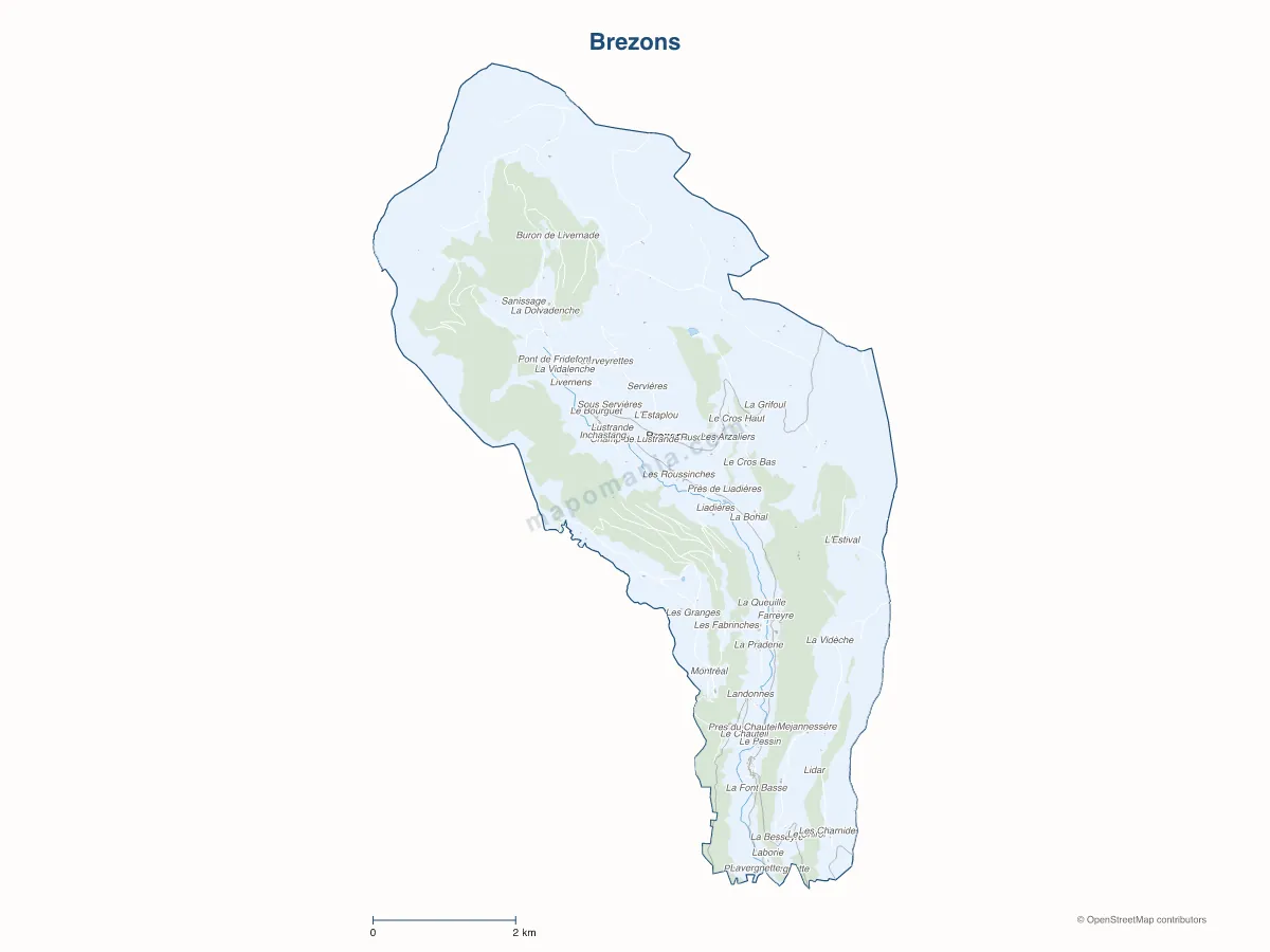 Carte de Brezons à personnaliser