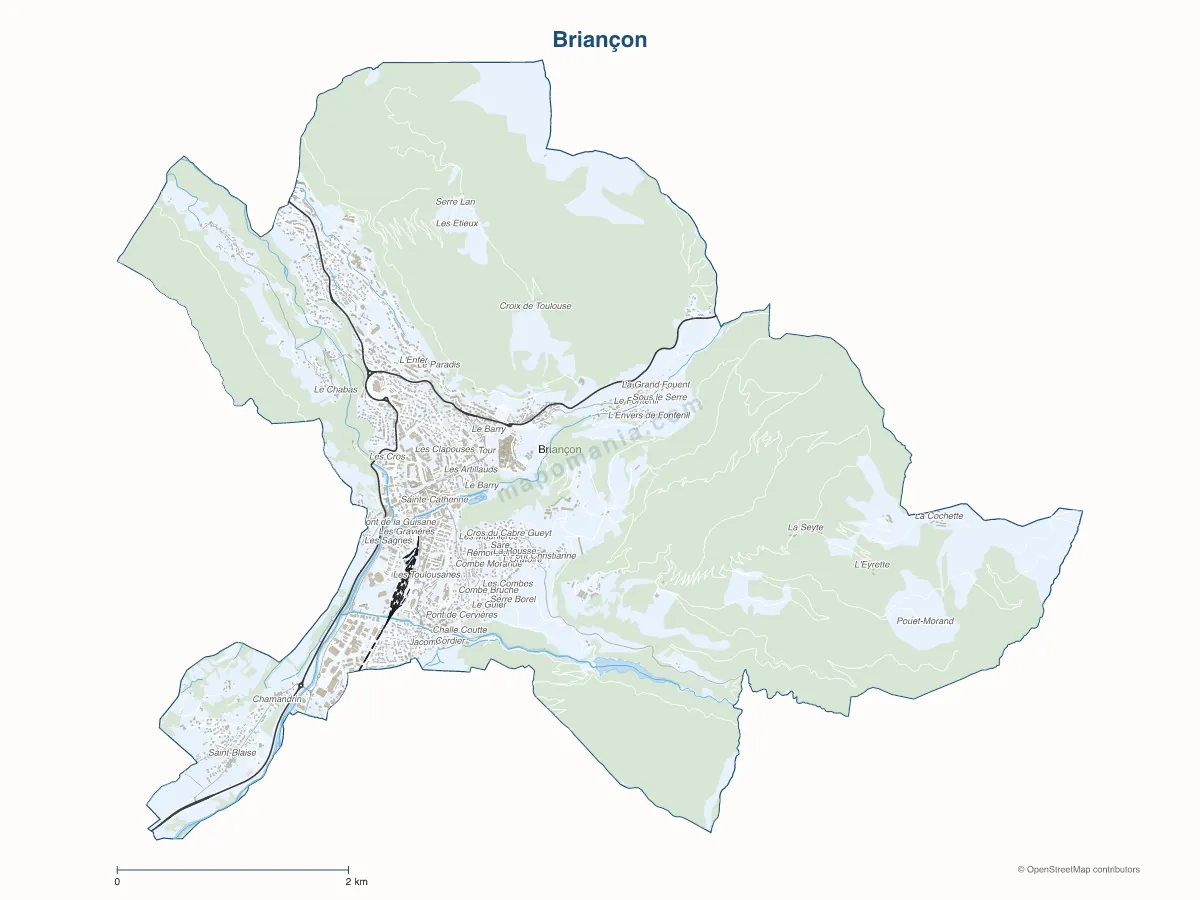 Carte de Briançon à personnaliser