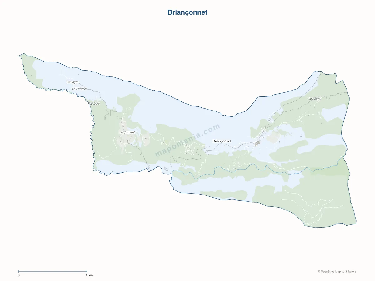 Carte de Briançonnet à personnaliser