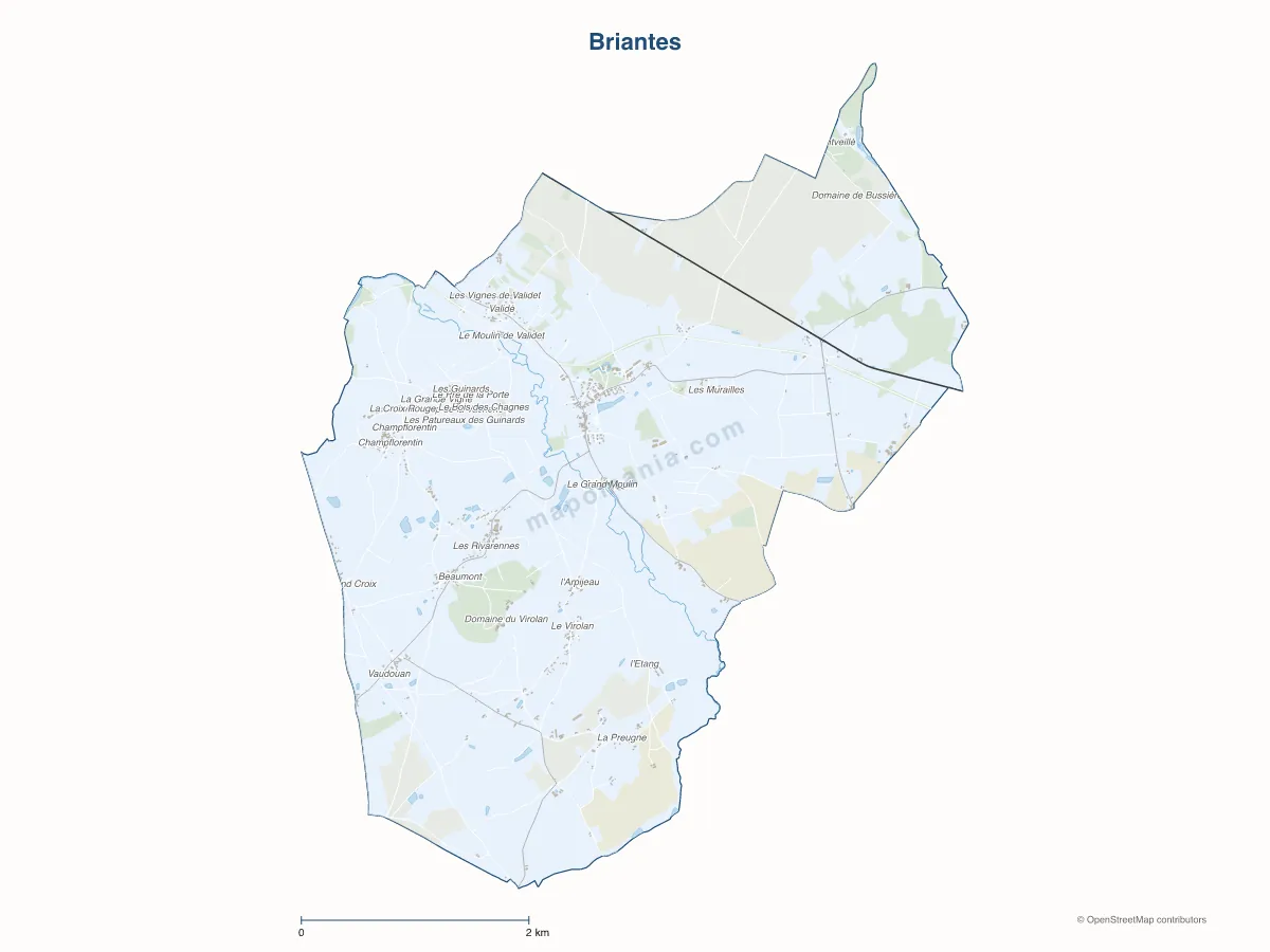 Carte de Briantes à personnaliser